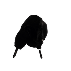 Black sheepskin shearling Aviator Hat