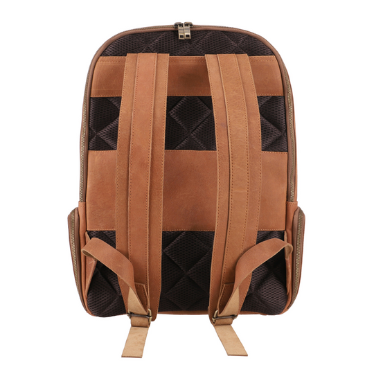 Tan Brown Leather Backpack