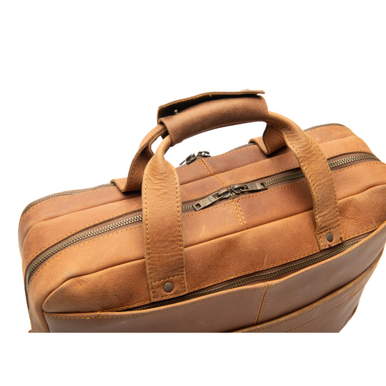 Tan Leather Briefcase laptop Bag