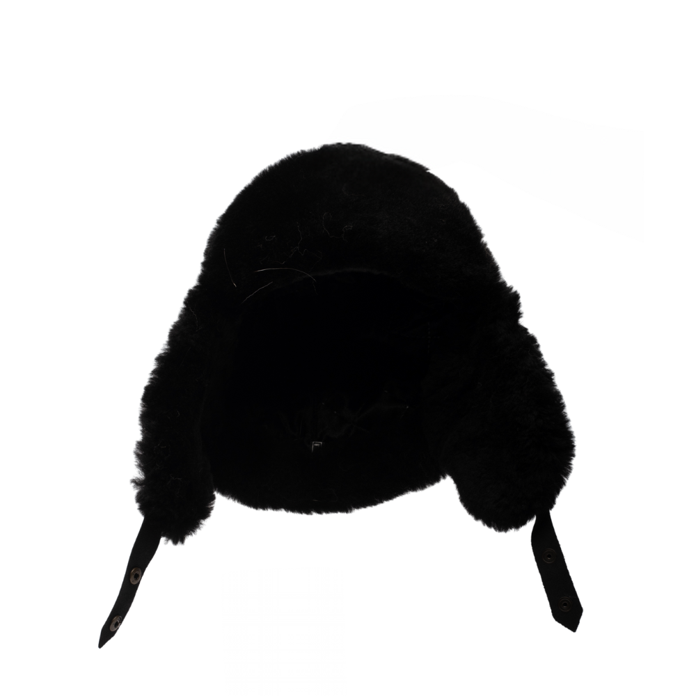 Black sheepskin shearling Aviator Hat