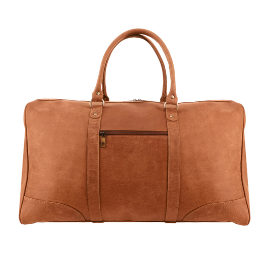 Tan Brown Leather Duffle