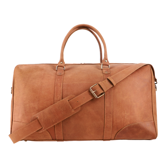 Tan Brown Leather Duffle