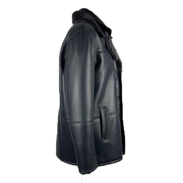 Alex's Black Shearling Driving Coat