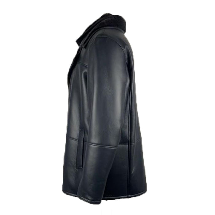 Alex's Black Shearling Driving Coat