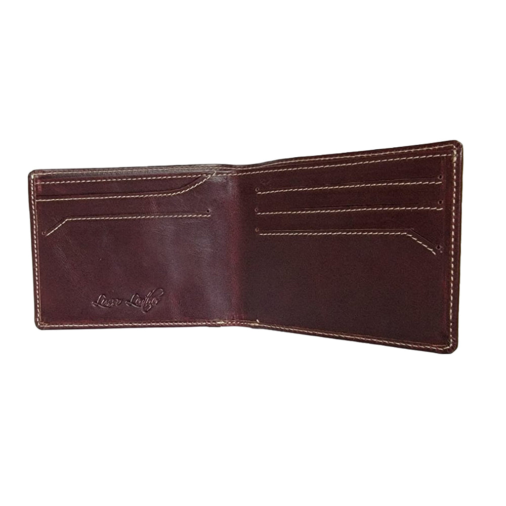 Burgundy Bi-fold Horsehide Leather wallet