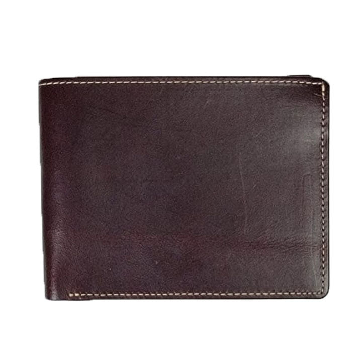 Burgundy Bi-fold Horsehide Leather wallet