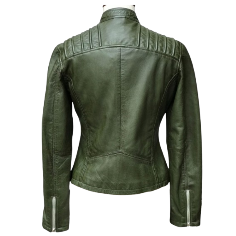 Willow Women's green Cafe racer jacket