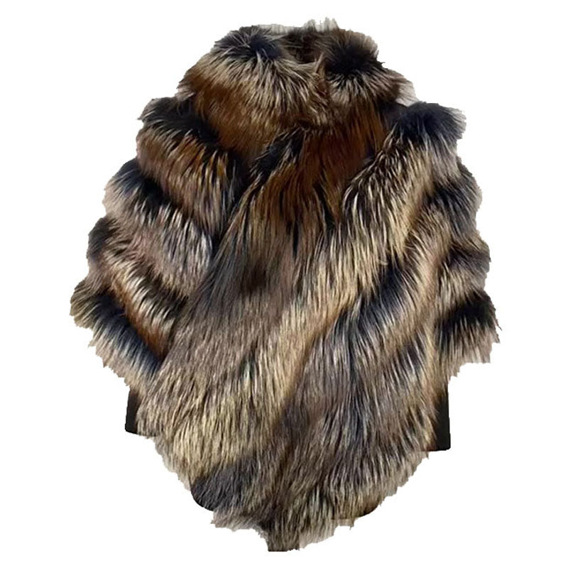 Women's Crystal fox fur cape/poncho