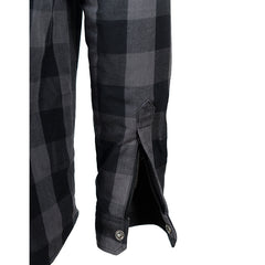 Grey armored motorcycle riding flannel shirt