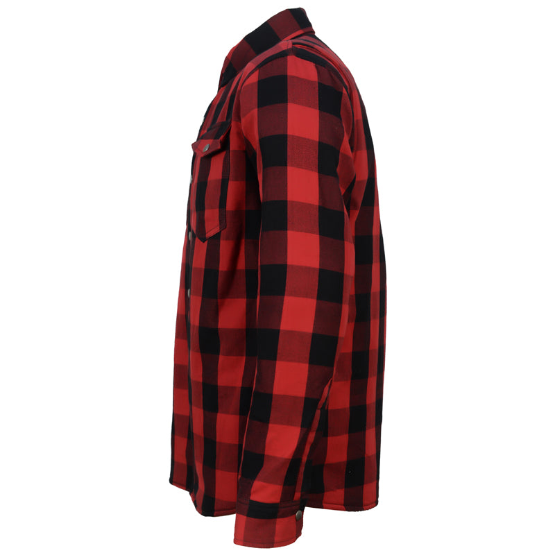 Red Moto Rider armored motorcycle flannel shirt