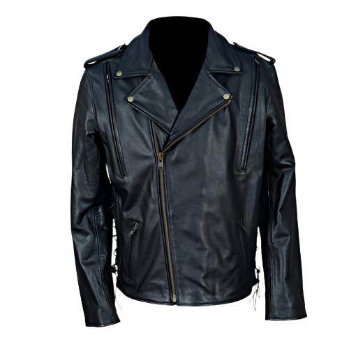 Flint Black double rider Motorcycle leather jacket