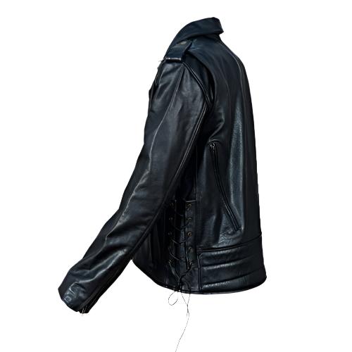 Flint Black double rider Motorcycle leather jacket