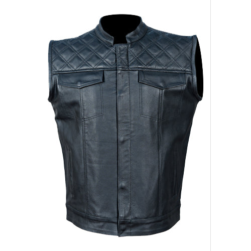 Astrid Black quilted motorcycle vest