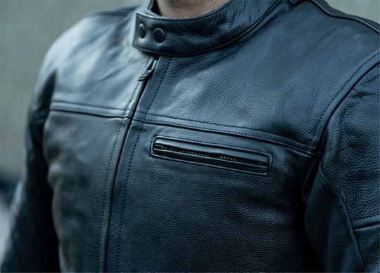 "The Real Racer" Black Premium Leather Armored Motorcycle Jacket