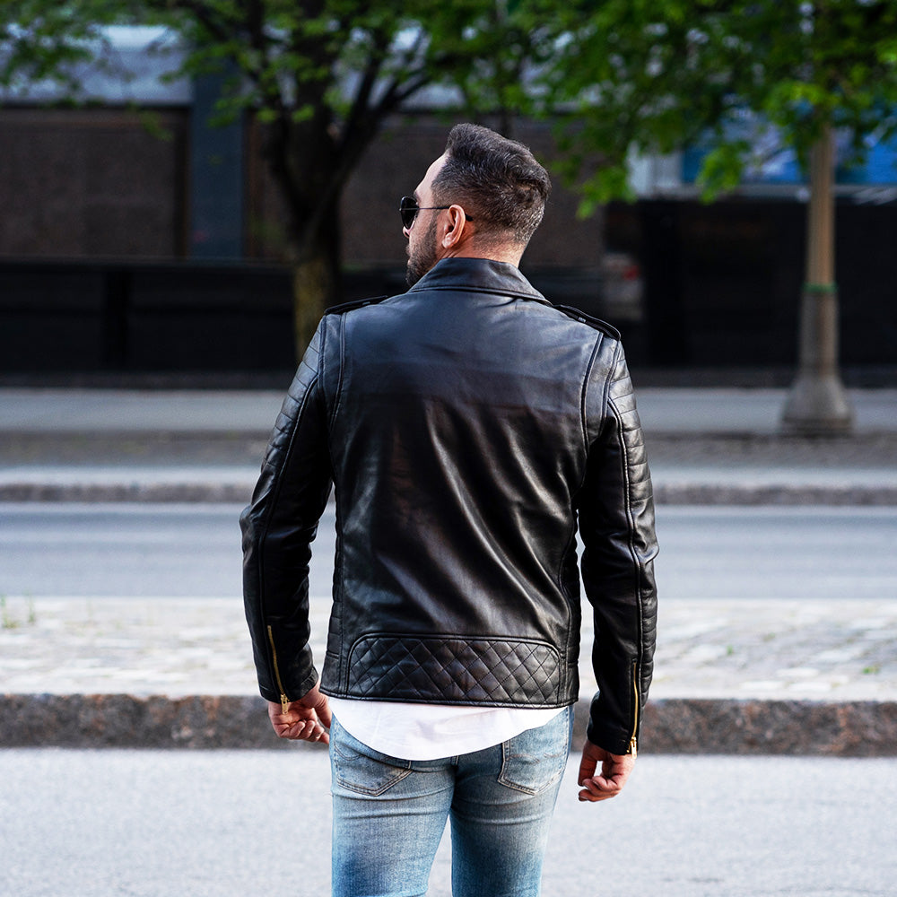 Quilted Biker leather jacket