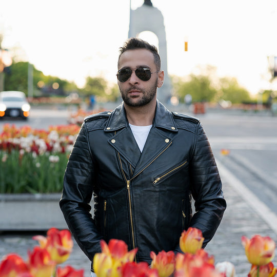 Quilted Biker leather jacket