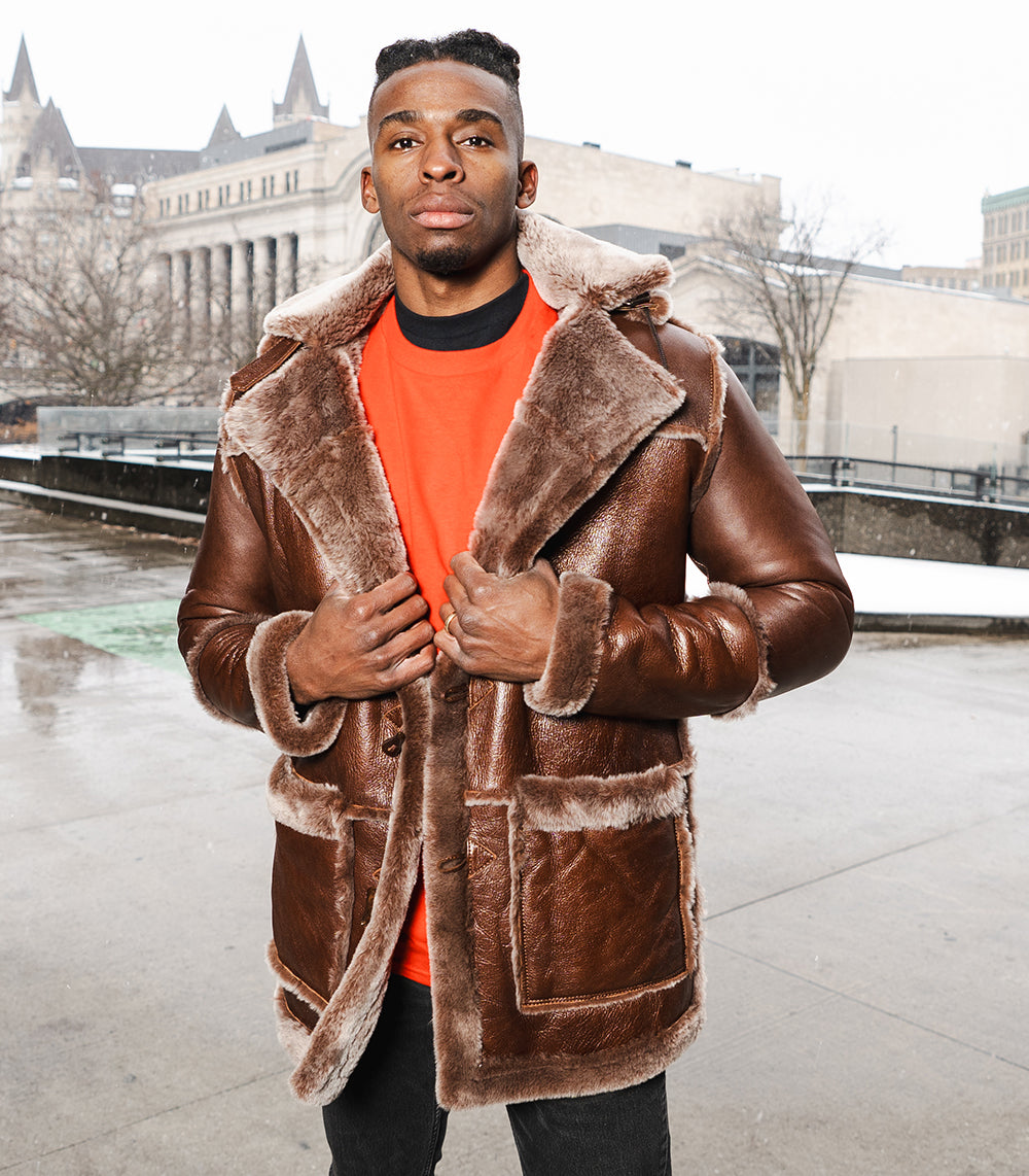Eamon Brown duffle shearling jacket – Lusso Leather