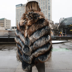 Women's Crystal fox fur cape/poncho