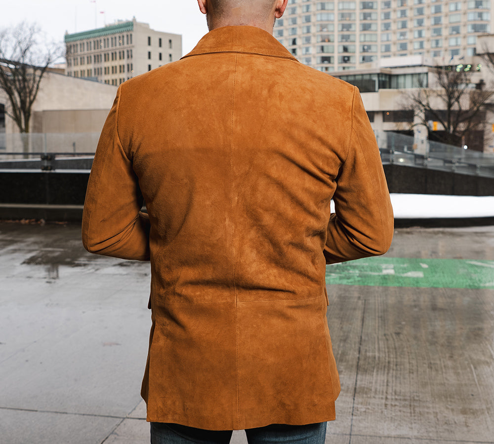 Wyatt Tan Suede Leather Blazer