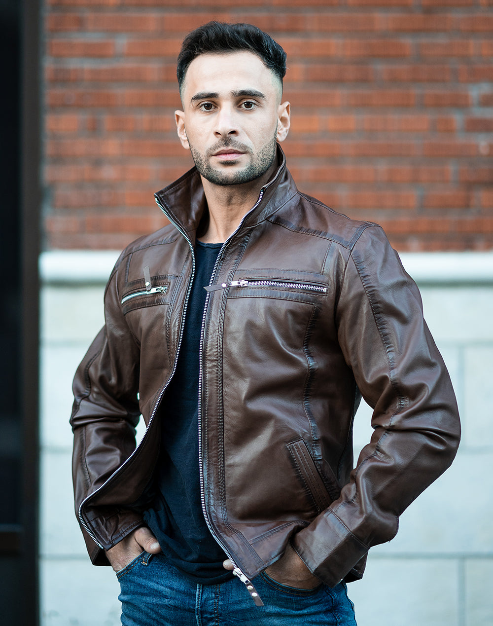 Thatchers premium hand waxed brown leather jacket – Lusso Leather