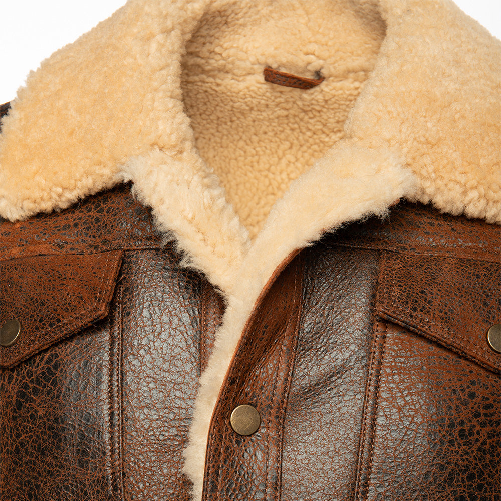 Kevin's Vintage trucker style shearling jacket