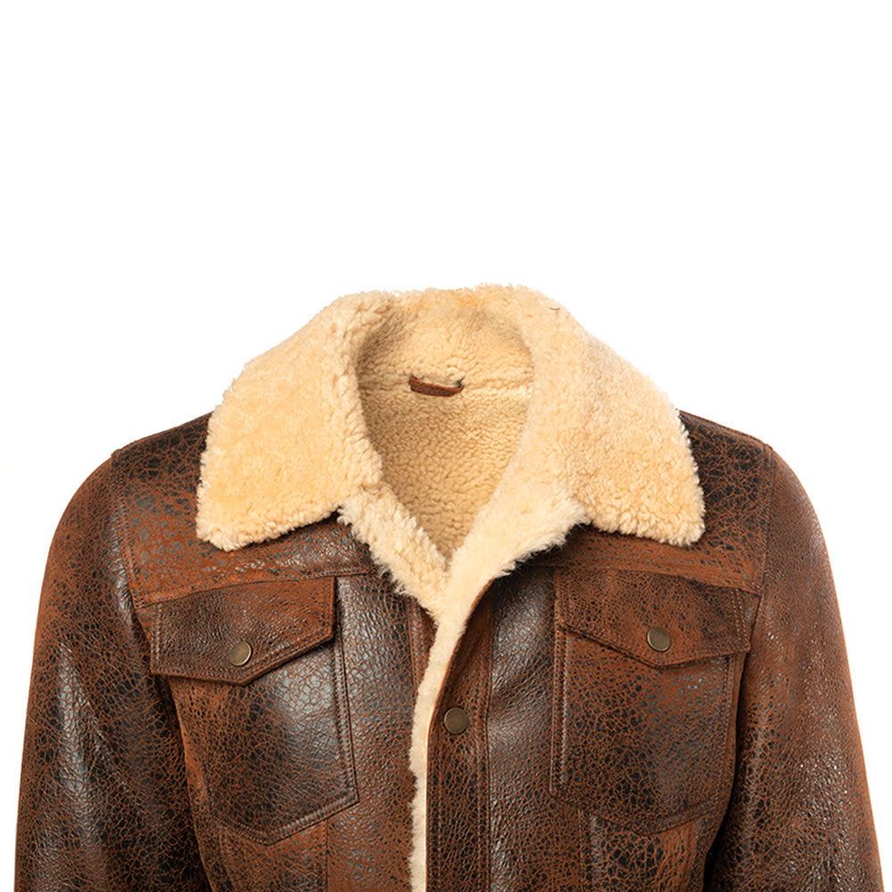 Kevin's Vintage trucker style shearling jacket