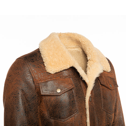 Kevin's Vintage trucker style shearling jacket