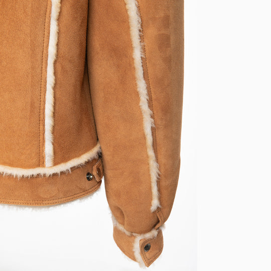 Stan's Tan Suede Shearling Trucker Jacket