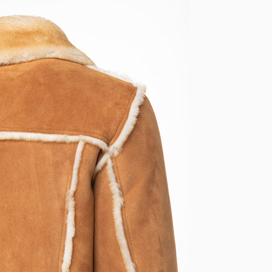 Stan's Tan Suede Shearling Trucker Jacket