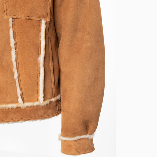 Stan's Tan Suede Shearling Trucker Jacket