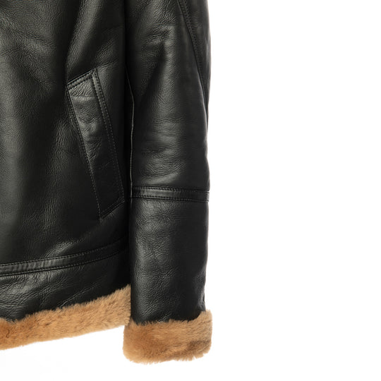 Graysen black Aviator bomber shearling jacket