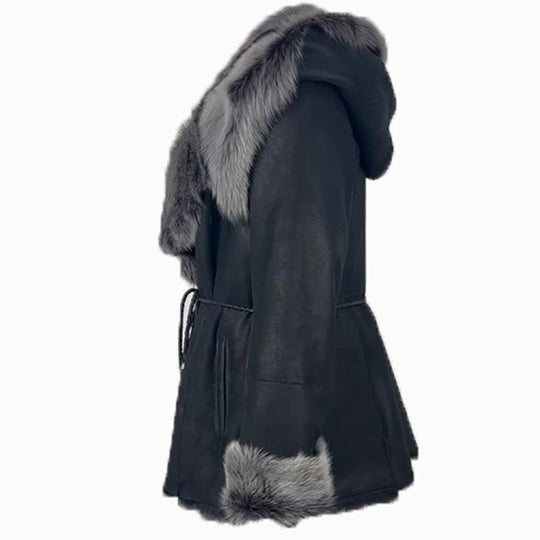 Michelle Toscana Shearling Jacket with Hood