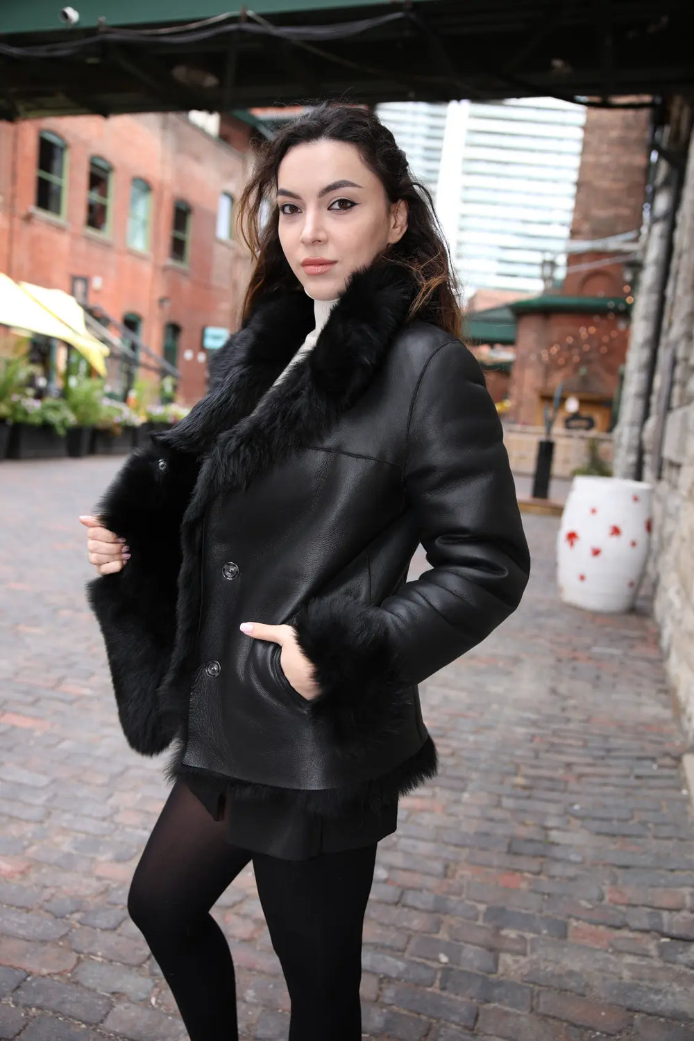 Lumi reversible toscana shearling jacket