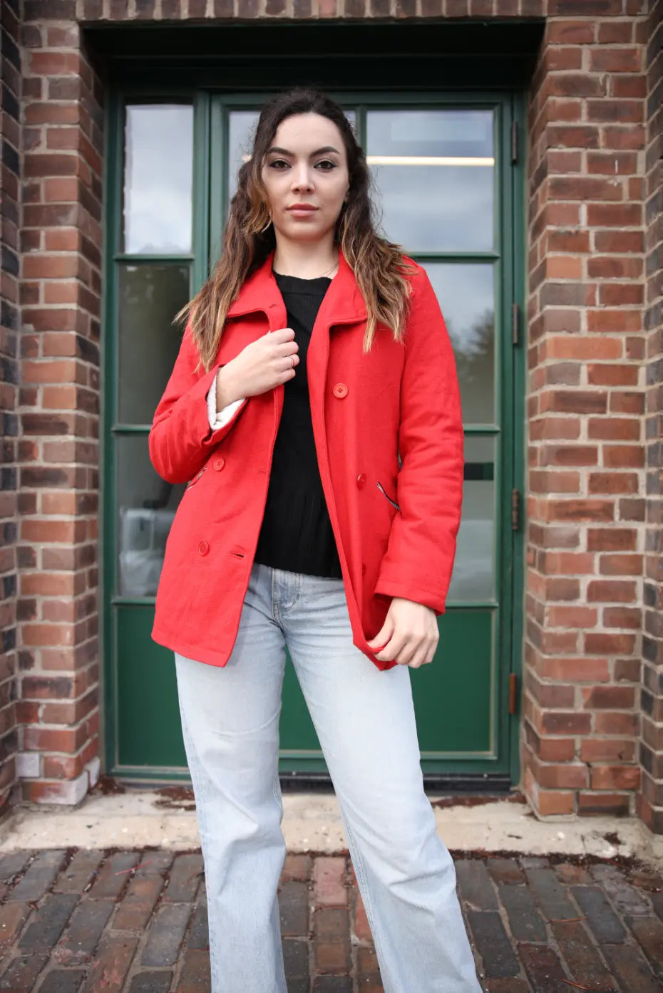 Taisia women's red wool coat