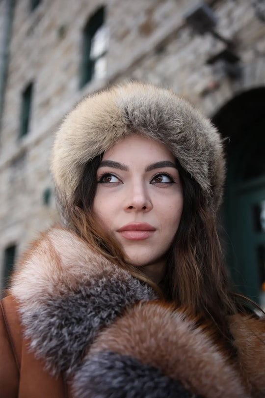 Natural fox fur headband