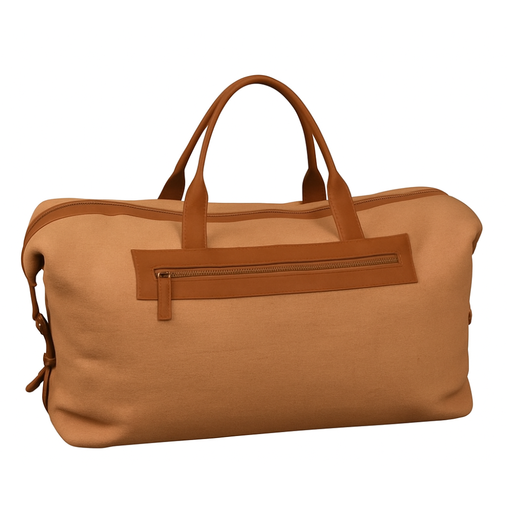 Meza's wool duffel bag with Leather Trim