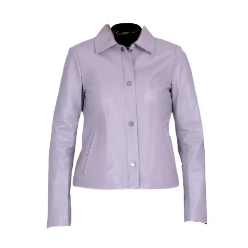 Presley Purple Leather with Shirt style collars