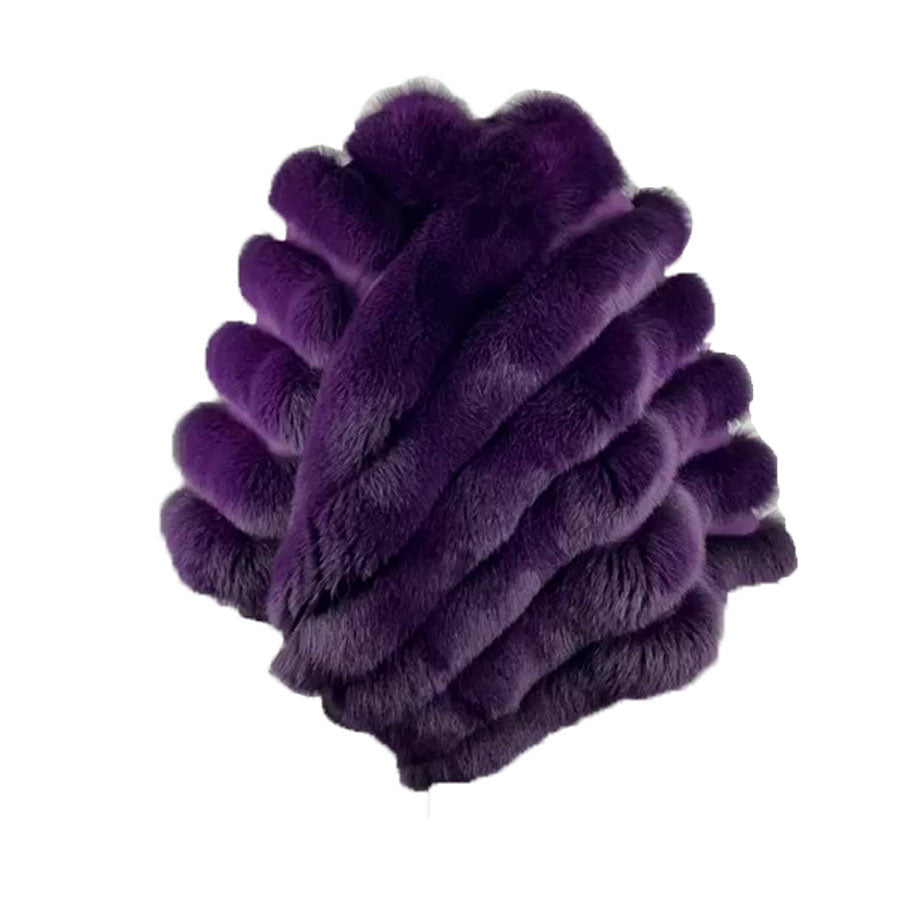 Women's Purple Fox Fur Cape/ Poncho