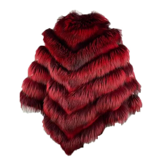 Women's Red Fox Fur Cape/ Poncho