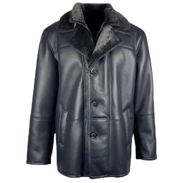 Alex's Black Shearling Driving Coat