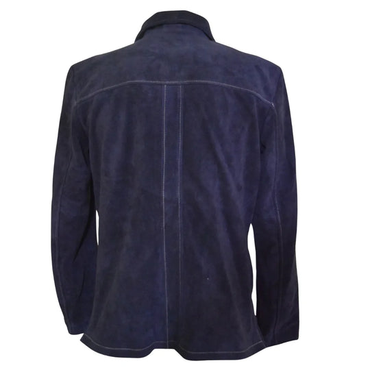Neive's Navy blue suede shirt