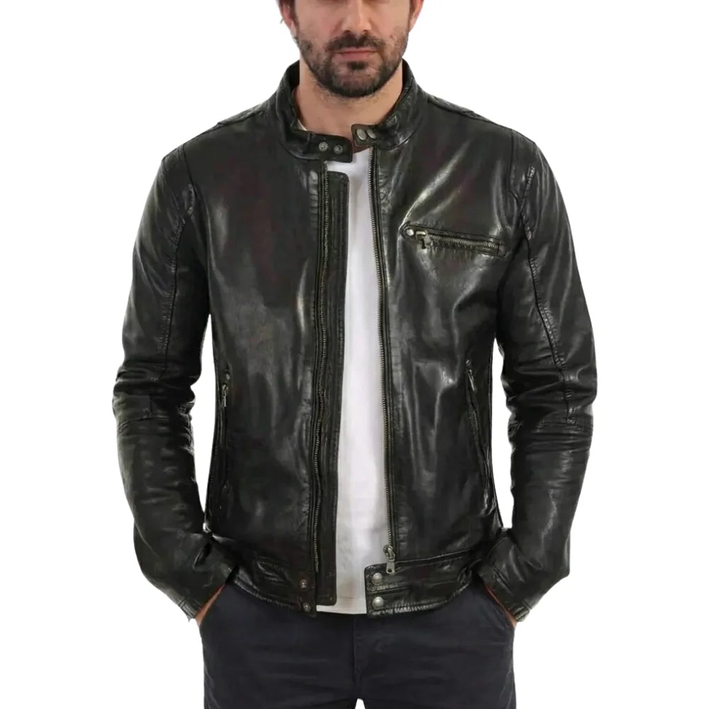 Arthur Classic Cafe racer Leather Jacket