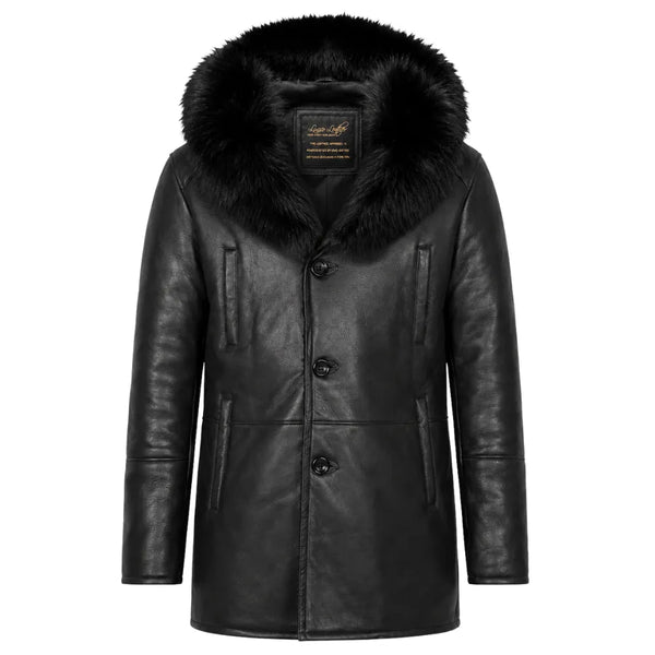 Cody's shearling trench coat with Fox Fur trims