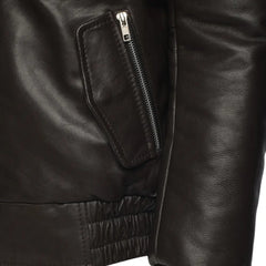 Castillo Brown winter leather jacket with hoodie