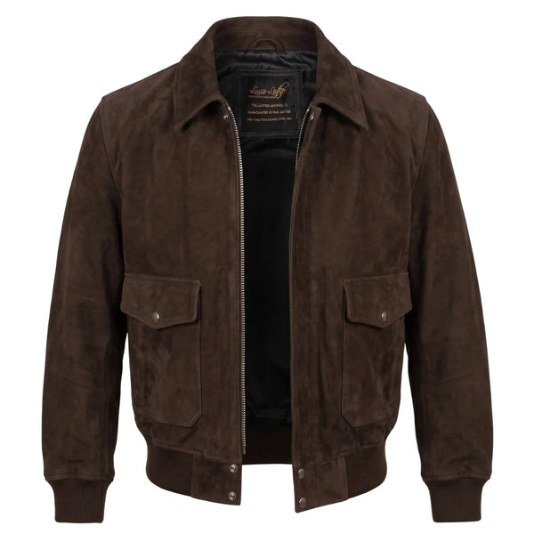 Bernard's Dark Brown Bomber Style Leather Jacket