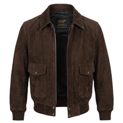Bernard's Dark Brown Bomber Style Leather Jacket