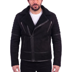 David Black Suede Leather Biker Jacket