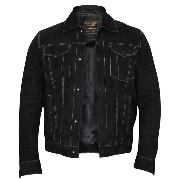 River black trucker suede jacket