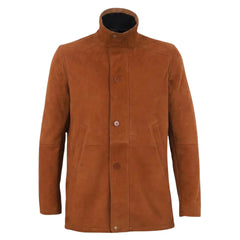 Maxim Tan Suede buttoned up coat