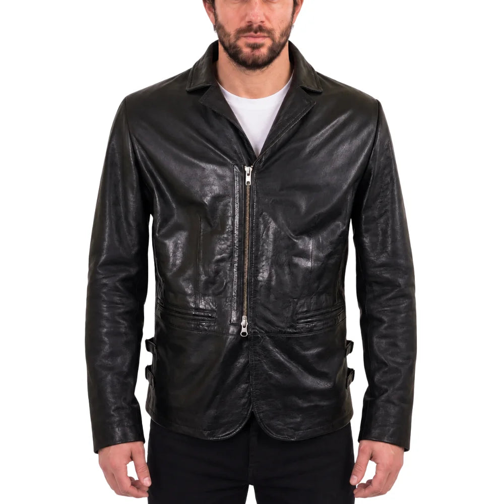 Jonas Car Coat style Leather jacket